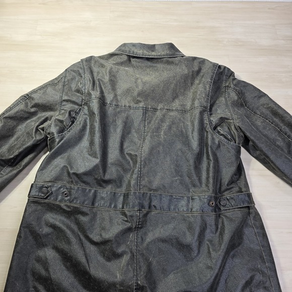 Harley‎ Davidson Waxed Duster Trench Coat Brown Distressed Long 2003 Size XL - Picture 13 of 13